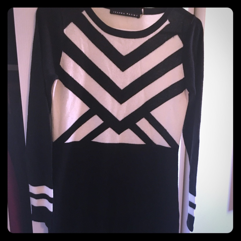 Black and white sweater dress